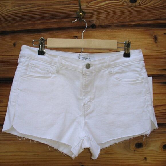 NWT J Brand White Md Rise Cut Off Shorts - Picture 6 of 11